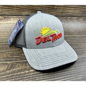 Del Taco Gray Heathered Snapback Mesh Trucker Cap America Hat NWT